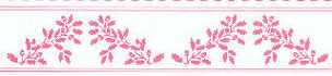 Dollhouse Miniature Border: Acorns, Pink On White